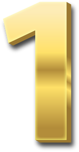 3D Gold Number One